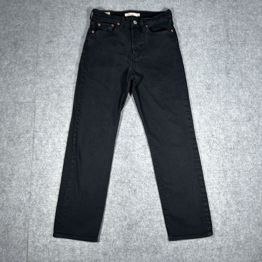 Levi's Wedgie Straight Denim Jeans Womens 25(25x26) Black High Rise
